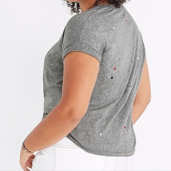 Madewell Embroidered U-Neck Tee Medium - Picture 3 of 10